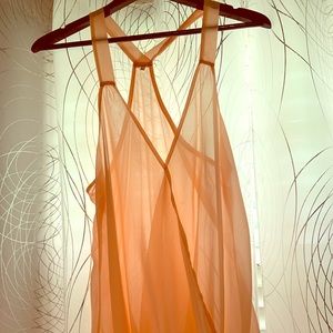 Boutique Halter Sheer Peach Top- NWOT